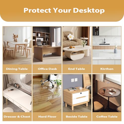 12x14in Clear PVC Table Protector 1.4mm Waterproof Cover - color: Clear 1.4mm, size: 12 x 14 inch Rectangle