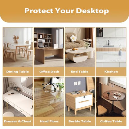 12x14in Clear PVC Table Protector 1.4mm Waterproof Cover - color: Clear 1.4mm, size: 12 x 14 inch Rectangle