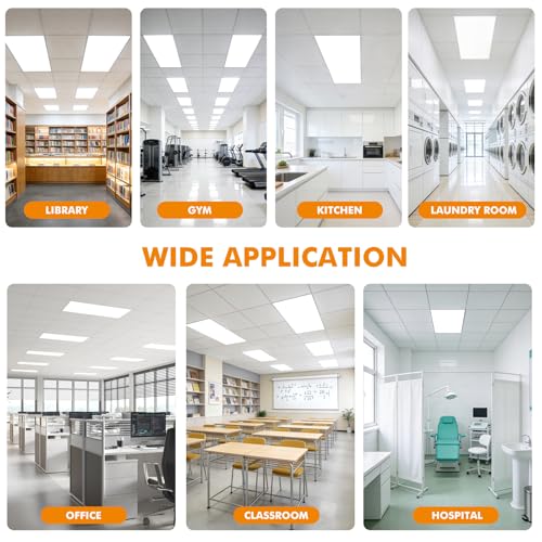 2x4 LED Flat Panel Light 6 Pack, 70W 9310Lm with Wireless Switch