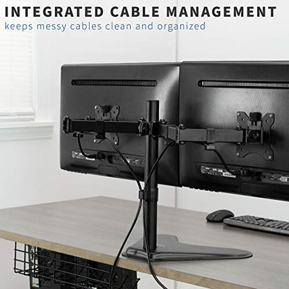 VIVO Dual 13 to 30 inch Monitor Free-Standing Mount, Fully Adjustable Desk Stand, Holds 2 Flat or Curved Display Screens, STAND-V102F - size: Dual Mount