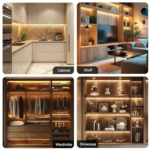 VST Touch Control 6 Pack Under Cabinet Lighting, 2700K-6500K, Silver | LED Cabinet Light Bars, Dimmable & Adjustable Color Temperature, Ultra Thin Linkable Under Counter Lights for Kitchen, Closet - color: Silver