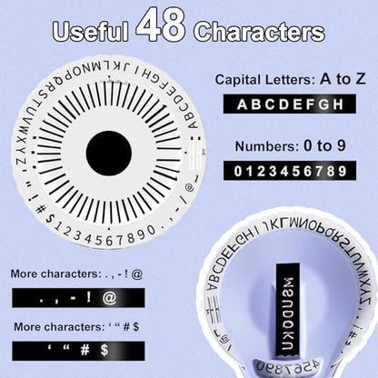 Embossed Label Maker (Includes Tape), Vintage Embossing Label Machine, Comes with 6 Rolls of 3D Embossed Labels, Suitable for Office and DIY Use—Purple