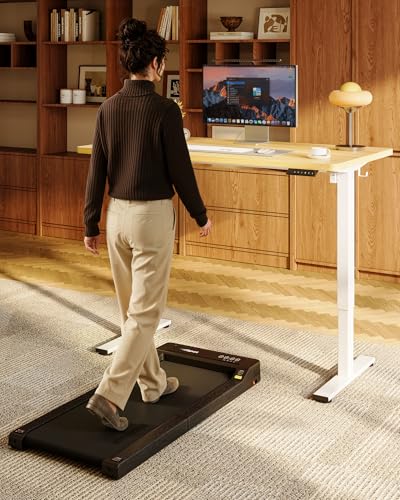 FLEXISPOT EN1 40"x24" One-Piece Standing Desk, Maple | 176 LBS Capacity, Seamless Desktop, Home Office, 4 Memory Presets, Dual Monitor Setup, Anti-Collision - color: Maple (White Frame), size: 39.4 x 23.6 in