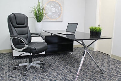 Boss Black No Tools Required Executive Leather Chair