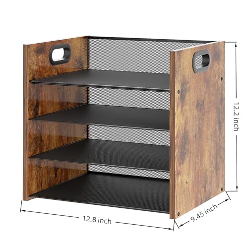Desk Organizer, 4 Tier Desktop File Organizer and Paper Tray Organizer, Office Desk Accessories for Mail, Documents, Papers, Notebooks and Home Office Storage - size: 4 Tier