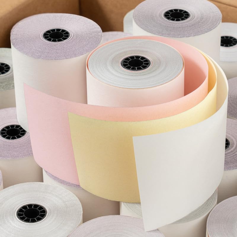 3" x 65' 3-ply Carbonless, 20 Rolls Compatible with Star SP700, Epson M119, TM-U200, U300 Series and More - size: 3 x 65 Three-Ply Carbonless