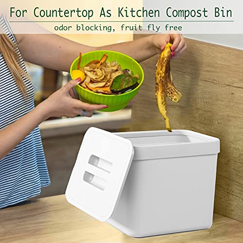 LALASTAR Trash Can with Lid, Wall-Mounted Under Sink Small Garbage Can for Kitchen, Bathroom, Hanging Plastic Trash Can, 1.8 Gallon, White - color: White