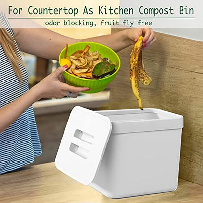 LALASTAR Trash Can with Lid, Wall-Mounted Under Sink Small Garbage Can for Kitchen, Bathroom, Hanging Plastic Trash Can, 1.8 Gallon, White - color: White