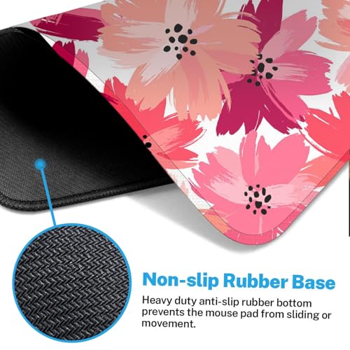 Large Mouse Pad, Mouse Pad, 31.5 x 15.7 Inch, Floral Flower Pink | Abstract Non-Slip Desk Pad Keyboard and Mouse Desk Mat for Gamer, Office & Home - color: Abstract Pink Flower