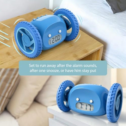 CLOCKY Runaway Digital Loud Rolling Alarm Clock for Heavy Sleeper Adults - color: Blue