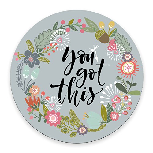 Floral Mouse Pad Motiavation Quote You Got This Neoprene Inspirational Quote Mousepad Office Space Decor Home Office Computer Accessories Mousepads - color: Multi 19