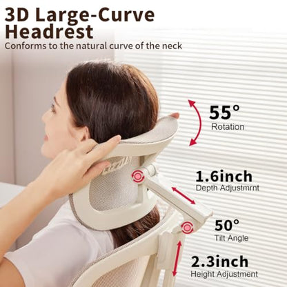 MUSSO E80 Muse Petite Ergonomic Office Chair for Women & Small Frames Beige - color: Beige