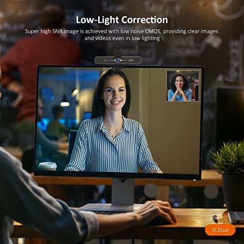 Zoom Certified, NexiGo N970P 4K Webcam, Onboard Flash Memory, Al-Powered Auto-Framing, Adjutable Field of View, Sony Sensor, Dual AI Noise-Cancelling Mics, Works with Teams/Zoom/Webex/Google - style: Webcam 4K with Remote