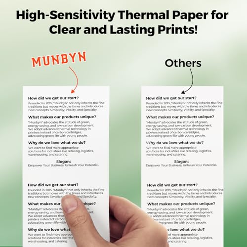 MUNBYN Thermal Paper 3 1/8 x 230ft, 5 Rolls Receipt Paper Work for Star Micronics TSP100 TSP143 Epson 80mm Receipt Printer Square POS Register Credit Card Terminals, Pos Register Paper BPA Free - size: 3 1/8" x 230', style: 5 Rolls