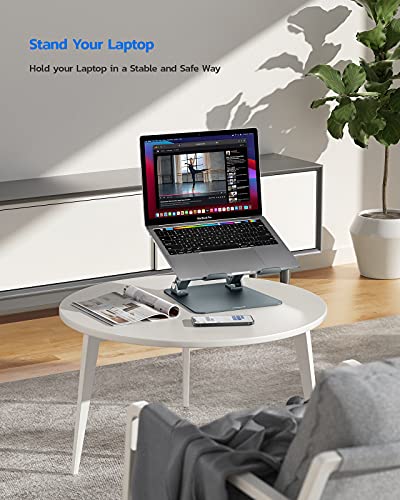 Nulaxy Fully Adjustable Laptop Stand for Desk, Dual Foldable Computer Riser - color: Black
