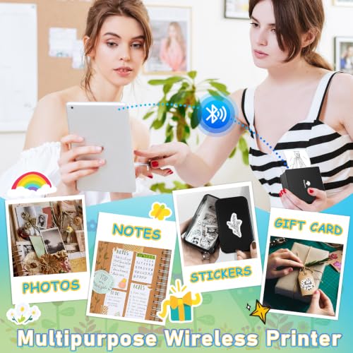 Phomemo Sticker Printer, Inkless Mini Thermal Sticker Printer Machine | Mini Sticker Printer, Mini Printer Sticker Maker, Mini Impresora Portátil, Sticker Printer Maker, Label Maker for Gifts - color: Black