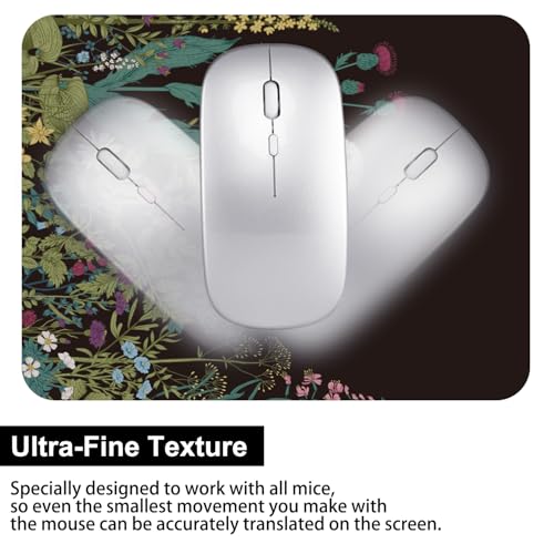 Audimi Small Mouse Pad 6 x 8 Inch, Mini Mouse Pad Thick for Laptop Wireless Mouse Home Office Travel, Portable, Washable (Weeds) - color: Weeds