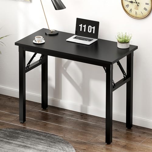 Need Small Folding Computer Desk, 31.5 Inch Writing Table, Black - color: Black, size: 31.5 inches