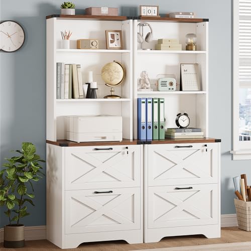 SEDETA 2 Drawer File Cabinet with Lock, Filing Cabinet for Home Office - color: White, size: 2 Drawers