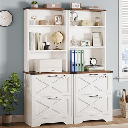 SEDETA 2 Drawer File Cabinet with Lock, Filing Cabinet for Home Office - color: White, size: 2 Drawers