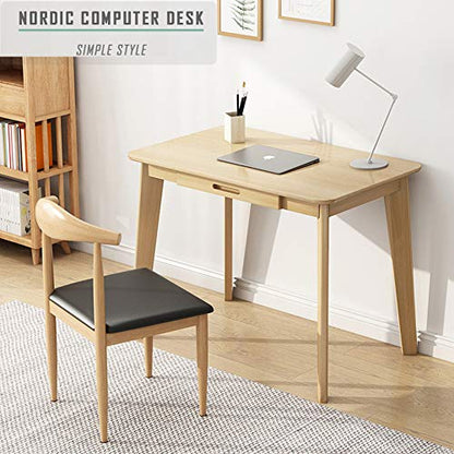 IOTXY Solid Wood Writing Desk - Home Office Laptop Computer Table, Oak - color: Oak, size: 80CM