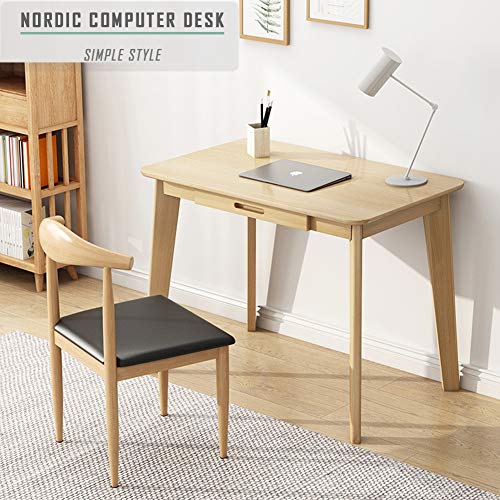 IOTXY Solid Wood Writing Desk - Home Office Laptop Computer Table, Oak - color: Oak, size: 80CM