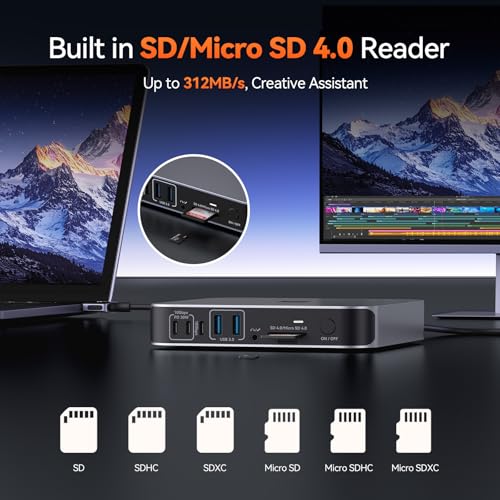 TobenONE 18-in-2 Docking Station Dual 4K Monitor for MacBook M5/M4 Pro/Max | Plug and Play Macbook Dock with HDMI&USB-C,150W Adapter, 10Gbps/PD 30W, 2.5G Ethernet, Solid & Sleek for Edit, Remote Office