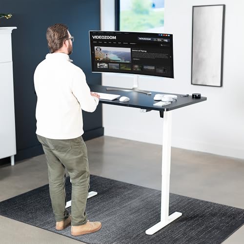 VIVO Black 60 x 30 in Standing Desk, DESK-KIT-0W6B - color: Black Top / White Frame, size: 60 x 30 inch