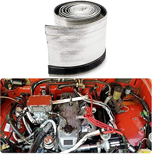 Heat Shield Sleeve Heat Wrap for Wires Fuel Line Heat Wrap Heat Sleeve Automotive for Ultimate Heat Protection 1/2" I.D.x 10FT with Stainless Steel Cable Ties-Silver - color: Silver, size: 1/2"ID*10FT