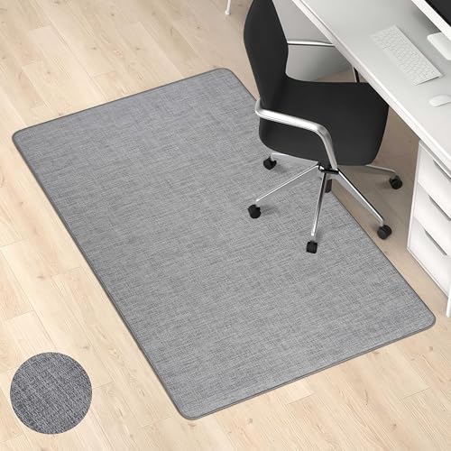 Office Chair Mat for Hardwood Floors,Thick Rubber Mat – Heavy Duty Anti-Slip Protection for Rolling Chairs, Home Office Desk Rug (Dark Grey, 36"×48")