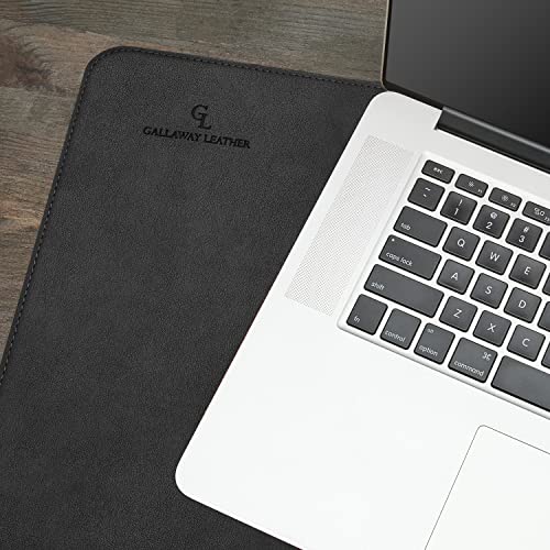 Gallaway Leather Desk Mat,Desk Writing Pad - Office Desk Pad, Medium 24" x 14" Black, Desk Mats on Top of Desks, Gift Ready Elegant Computer Desk Mat Desk Cover Desk Pad Protector PU Leather - color: Black, size: Medium