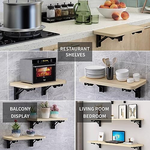 Folding Wall Table Wall Mounted Folding Table Wall Folding Table Drop Down Wall Mounted Table Suitable for Office Study Bedroom Kitchen Dining Room Laundry And Other Places Black 39.4"D x 11.8"W - color: Black, size: 39.4in D x 11.8in W