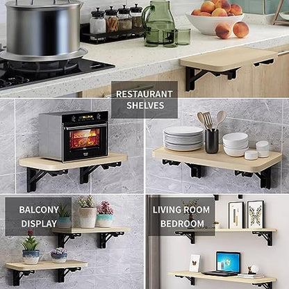 Folding Wall Table Wall Mounted Folding Table Wall Folding Table Drop Down Wall Mounted Table Suitable for Office Study Bedroom Kitchen Dining Room Laundry And Other Places Black 39.4"D x 11.8"W - color: Black, size: 39.4in D x 11.8in W