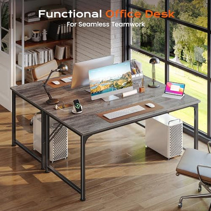 PRAISUN 47 X 24 Inch Deeper Desk with Power Outlets - color: Grey, size: 47.2*23.6 inch