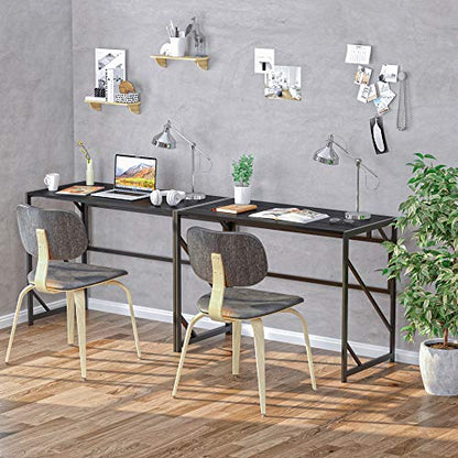 Elephance Folding Desk Writing Computer Desk for Home Office No-Assembly - color: Black, size: 31.5 Inch