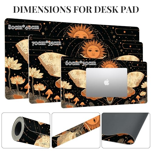 Myth Sun Desk Mat, Cute Extended Gaming Keyboard Mouse Pad, Large Office Desk Cover Mat Pad Deskmat, Non-Slip Leather Home Office Desk Mat Protector 31.5"×15.7" - color: Sun, size: L(31.5×15.7 inch)