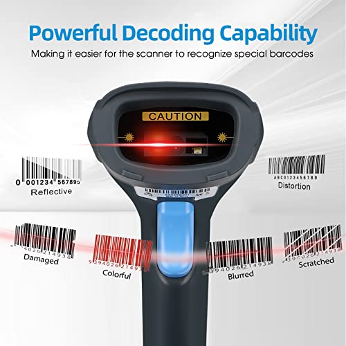 OBZ USB Barcode Scanner Handheld Wired Bar Code Reader Automatic Plug&Play | 1.5m USB Cable,CMOS 1D/2D Reading,3 Scan Modes,Supports multiple systems for warehouses、supermarkets、library、retail stores - style: USB handheld Scanner