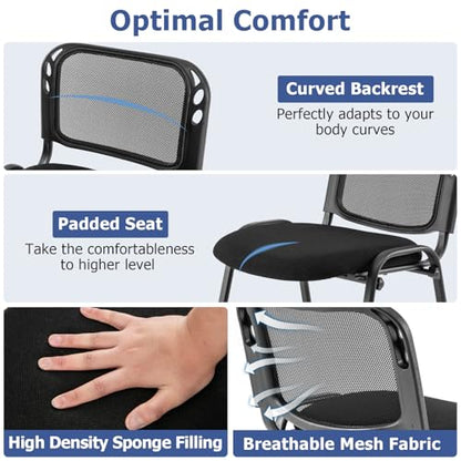 GIANTEX 5-Pack Stackable Waiting Room Chairs, Guest Reception Chair, Black