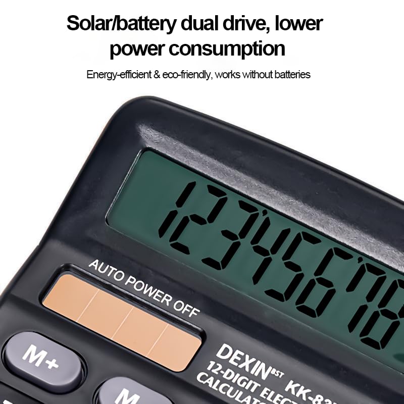 Desktop Calculator with Large LCD Display and Sensitive Button, 12 Digits Standard Function, Suitable for Office, Home, School