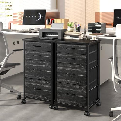 DurayLoly 4-Drawer Rolling File Cabinet Fits A4 Letter Size For Home Office | Printer Stand With Stable Frame, Large Capacity, Easy To Move And Assemble With Lockable Casters, Black - color: Black