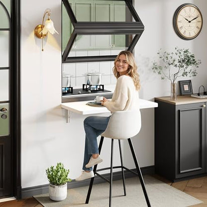 Dogsky Floating Wall Desk 24" x 14" - 100 lbs Heavy Duty Solid Pine - color: White, size: 24" x 14"