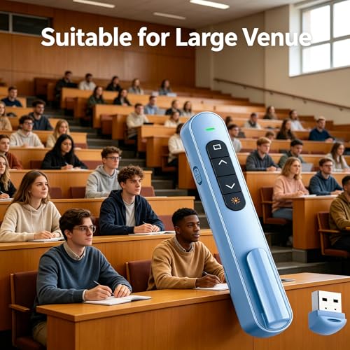 2026New Presentation Clicker for PowerPoint,RF 2.4GHz USB Wireless Presenter Remote with Volume Control,Slide Advancer for Mac,Windows,Laptop