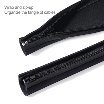 JOTO 4 Pack Cable Management Sleeve 19-20 Inches -Black - color: Black, size: 4 Pack, 20 Inches