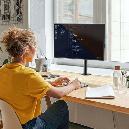 WALI Single Monitor Mount, Single Monitor Arm Desk Mount, Up to 32 inch Ultrawide, Regular Screens up to 27 inches, 22lbs, Adjustable Mount with C-CLAMP for Home Office Application(M001), Black - size: 13"-27", style: Single