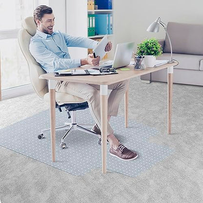 Office Chair Mat for Carpeted Floor 48” x 36” Clear Floor Protector Mat Anti Slip Computer Desk Chair Mat for Home Office - size: 48” x 36” with Lip