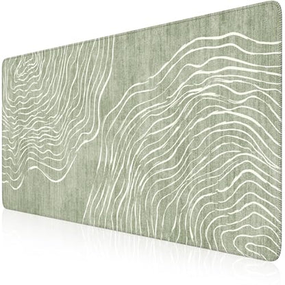 iCasso Desk Cover Mat Green, Extra Large Mouse Pad for Laptop - color: Wave-Green