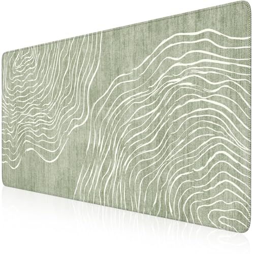 iCasso Desk Cover Mat Green, Extra Large Mouse Pad for Laptop - color: Wave-Green