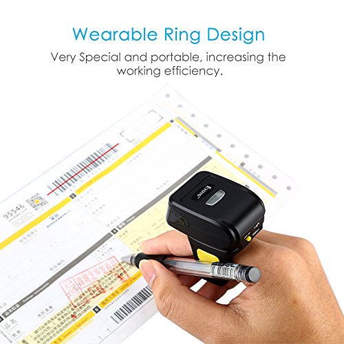 Eyoyo Portable Mini 1D UPC Wireless Wearable Ring Finger Barcode Scanner
