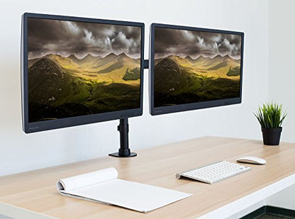 Mount-It! Dual Monitor Desk Stand, C-Clamp & Grommet Base