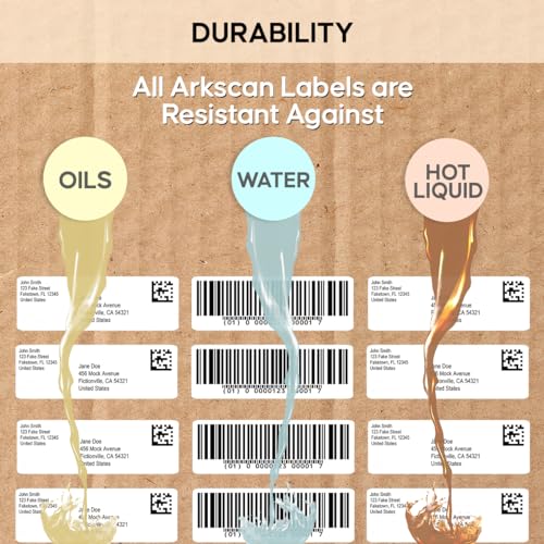 Arkscan 3x1 Thermal Labels - 2 Rolls, 1,400 Labels per Roll (2,800 Labels) - Barcode & Address Labels for Zebra, Rollo & Arkscan Printers - size: 3 x 1", 2 Rolls